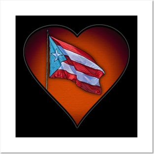Puerto Rican Flag Heart Posters and Art